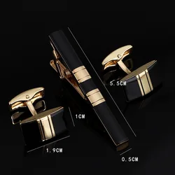 Mens Ties Clip Cufflinks Set Shirt Accessories Necktie Tie Bars Cuff Links Suit Luxury Quality Jewelry Gifts For Wedding Party