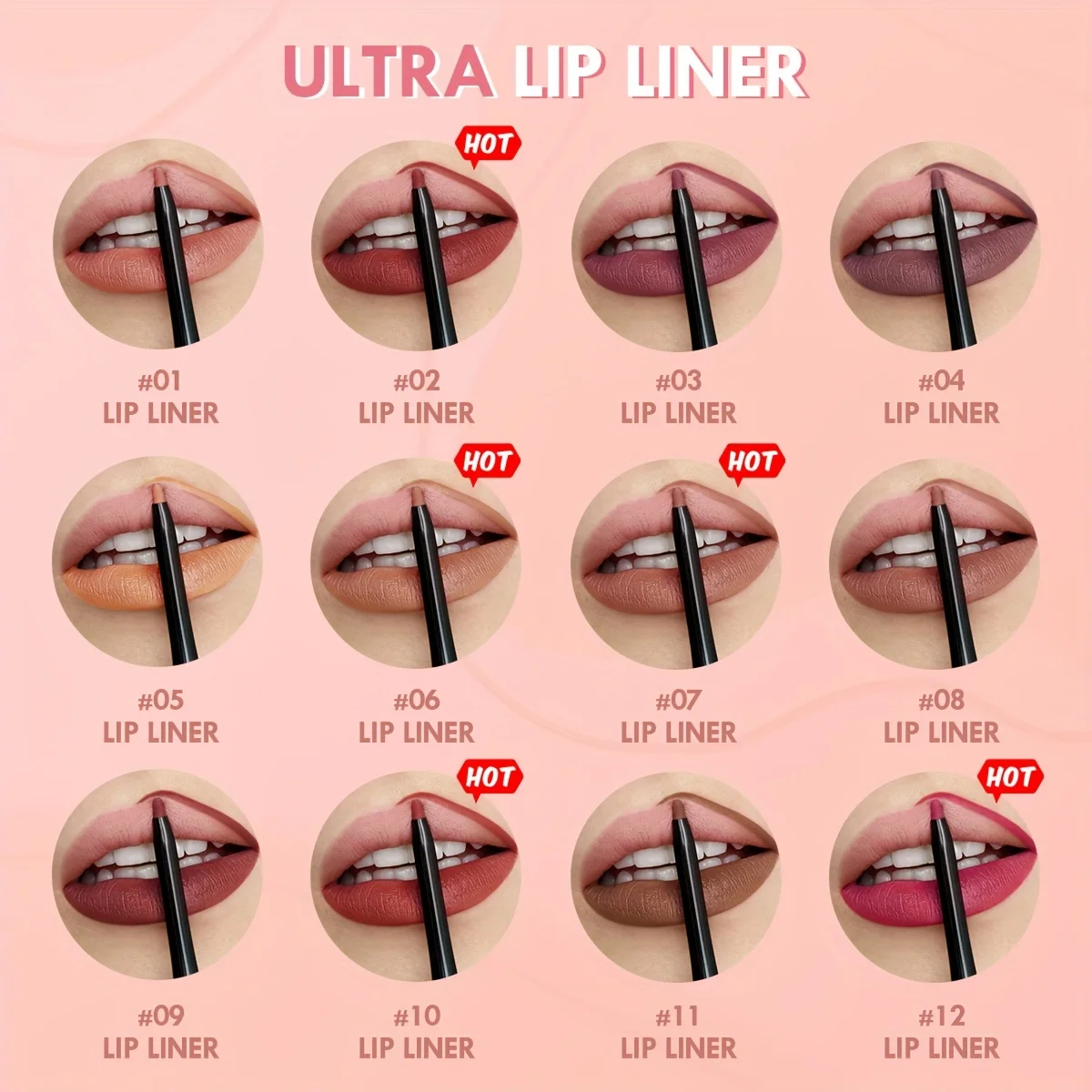 1PC Nude Brown Lip Liner Pencil 12 Color Red Contour Tint Labial Makeup Waterproof Matte Lipstick Pen Lip Contouring Cosmetic