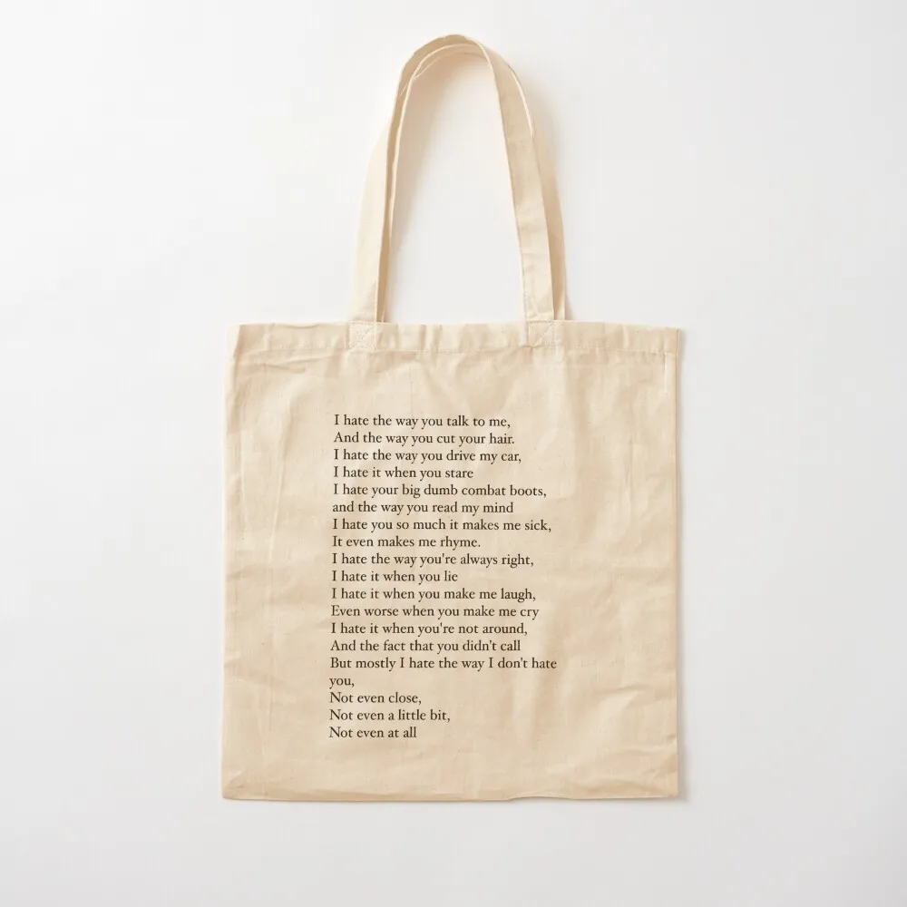 

10 things I hate about you Tote Bag the tote bag Fabric bag Canvas Tote