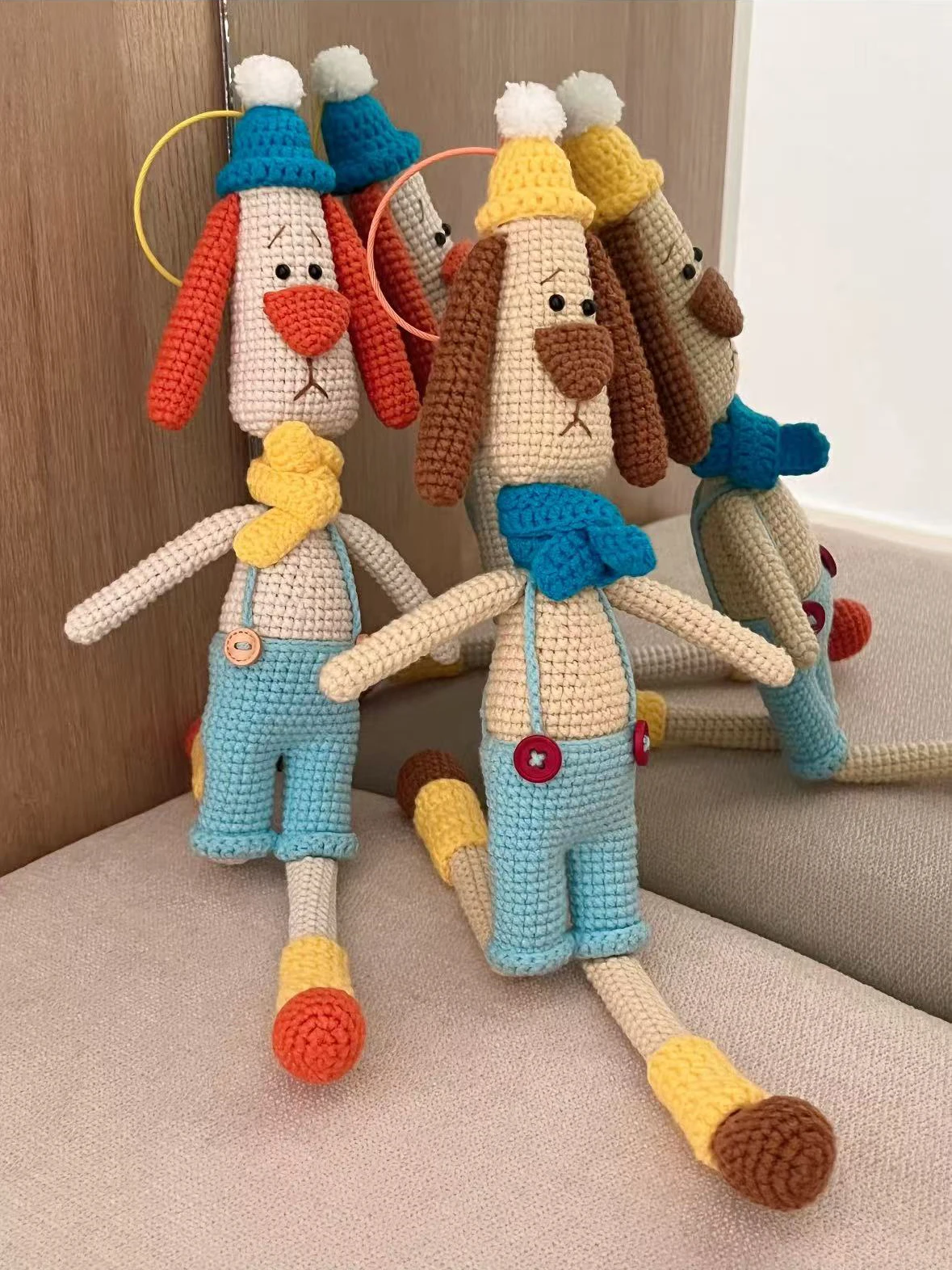 DIY Sausage Dog Hook Needle Knitting Kit Handmade Long Leg Dog Doll Keychain Pendant Gift for Boredom Relief