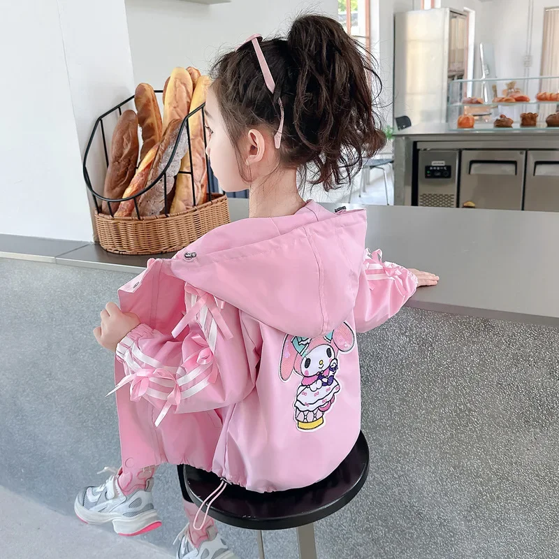 

Spring Autumn Kawaii Sanrio Anime Ins Fashion Long Sleeve Causal Coat Cute Cartoon Children Kuromi Jacket Clothing Gifts for Kid