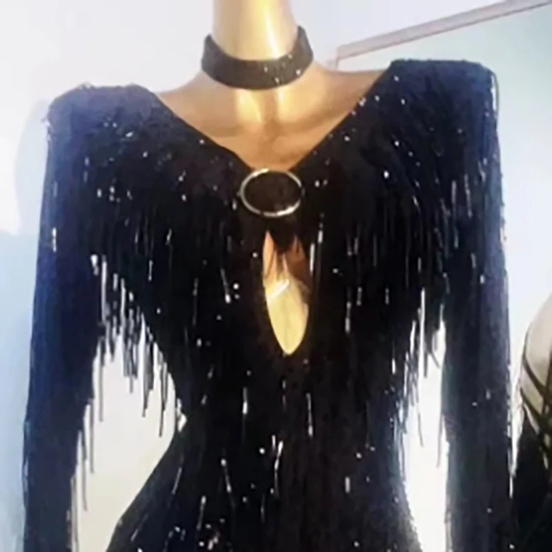 Vestido de dança latina para mulheres, vestido sexy personalizado de diamante para adultos e crianças, roupas profissionais padrão samba