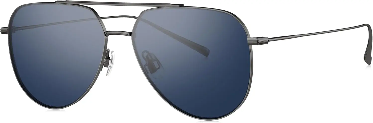 

Ultra Lightweight Full Titanium Classic Aviator Polarized Sunglasses for Men and Women