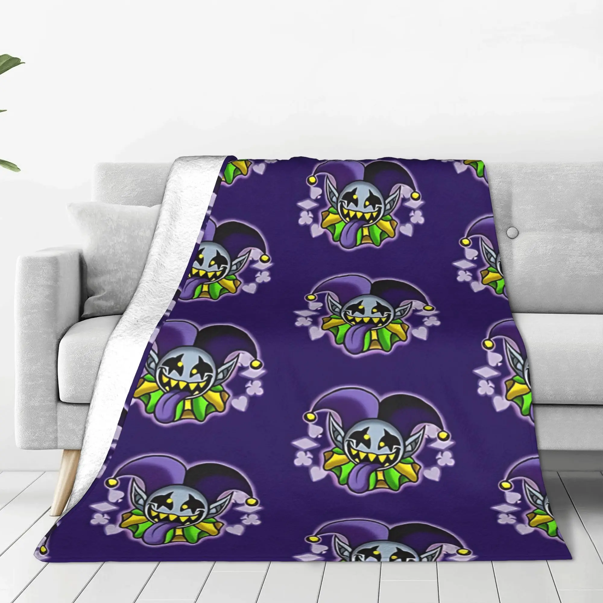 1PC Home Cutecore Cyberpunk Television Character Deltarune Blanket Super Cosy Plush Home Living Room Sofa Halloween