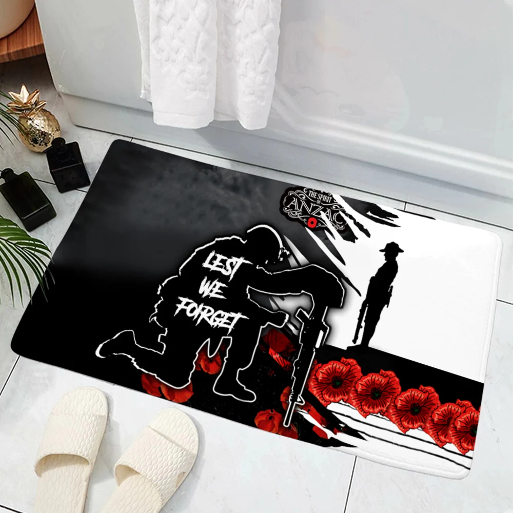 CLOOCL Anzac Day Beautiful Doormat Printed Water Absorption Non Slip Door Floor Mat Entrance Decor Porch Doormat Drop Shipping