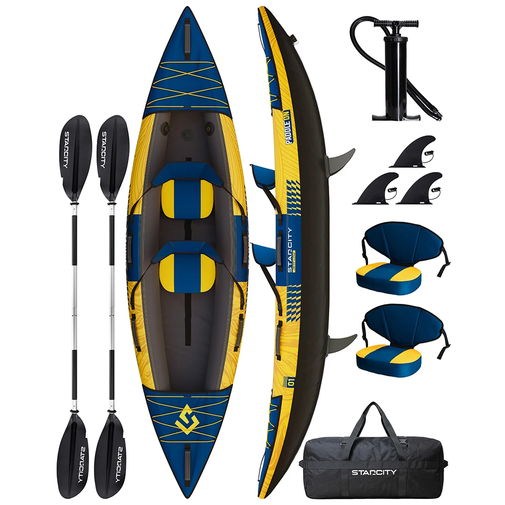 

Надувная лодка-понтон STARCITY для рыбалки, водонепроницаемая, 380x90x33см, для водного спорта, с аксессуарами, SUP