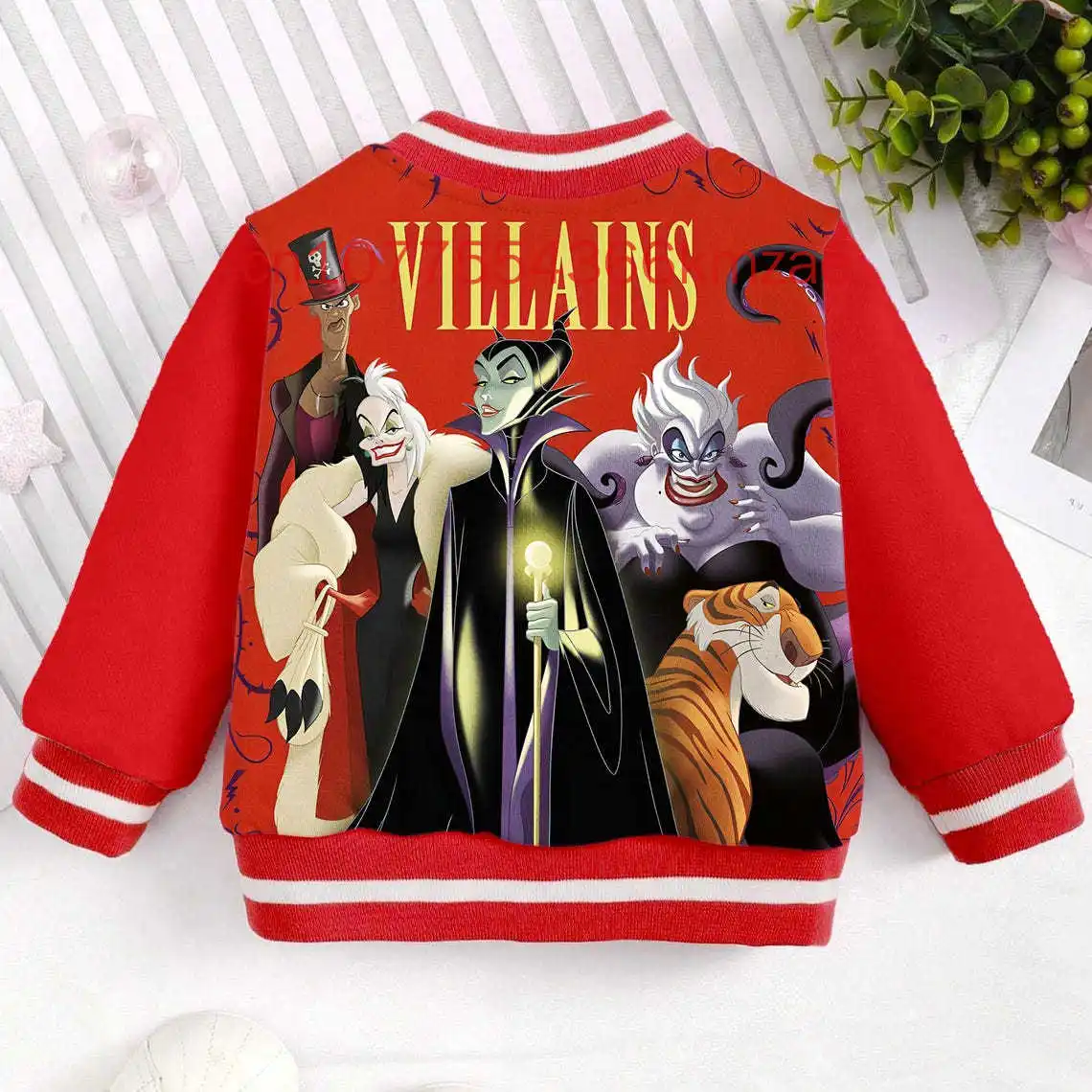 New Disney Maleficent Baseball Jacket 3D Print Spring and Autumn Cartoon Streetwear Harajuku Kids and Youth Jacket Coat