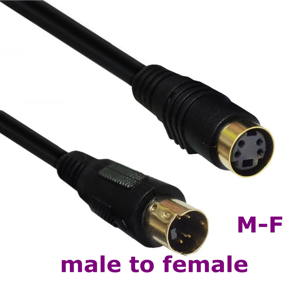 Gold-plated Copper Core S-terminal Wire Mini DIN Four Pin Video Cable TV AV Connection Wire MD4P Male to female Connection