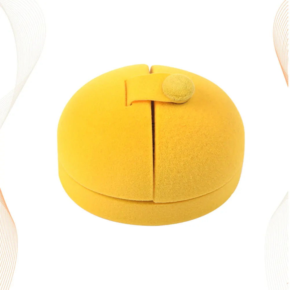 

Egg Shape Jewelry Case Fashion Ring Box Exquisite Portable Storage Box for Women Girls Rings Necklace Earrings Organizer Yellow