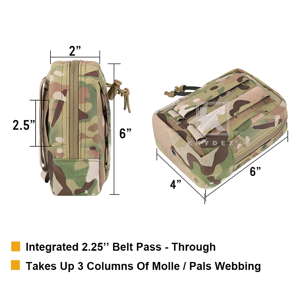 KRYDEX Tactical Vertical GP Pouch Molle Multi Purpose Utility Storage Bag Waistbag Airsoft Hunting Outdoor Accessories - view 5