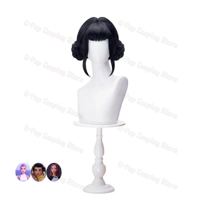 فيلم جديد Kpop شعر مستعار تأثيري ميرا رومي زوي شيطان الصيادين أرجواني أسود أحمر طويل الشعر مقاومة للحرارة بيروكات صناعية كرنفال الدعائم