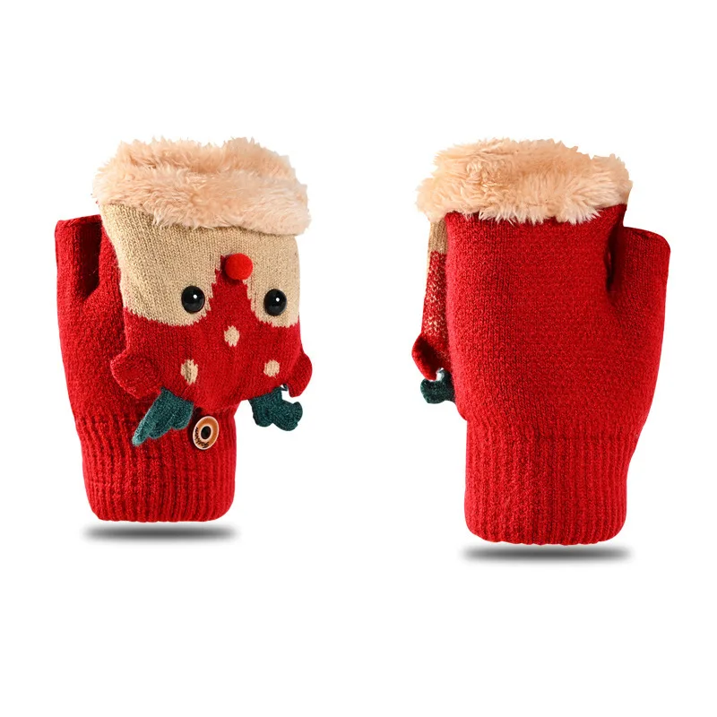 

Autumn and winter Christmas fawn flip gloves cute cartoon student writing riding warm and cold