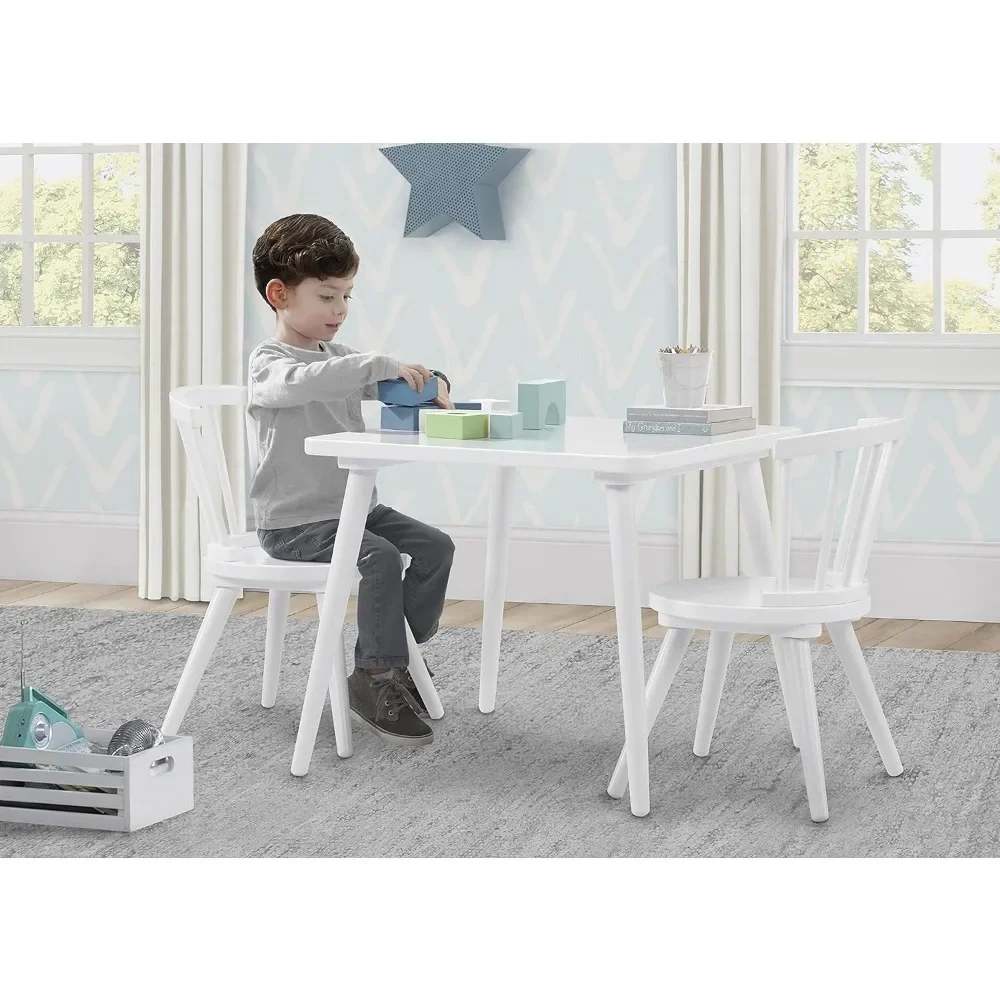 Set di sedie da tavolo in legno per bambini (2 sedie incluse)-ideale per arti e mestieri, Snack, casa, compiti a casa e altro