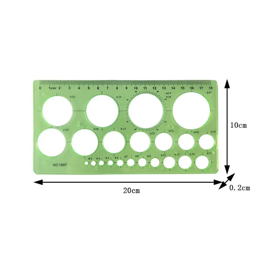 Geometric Template Ruler Technical Drawing Plastic Circle Stencil Triangle Measuring Ruler Oval Ruler Office School Supply