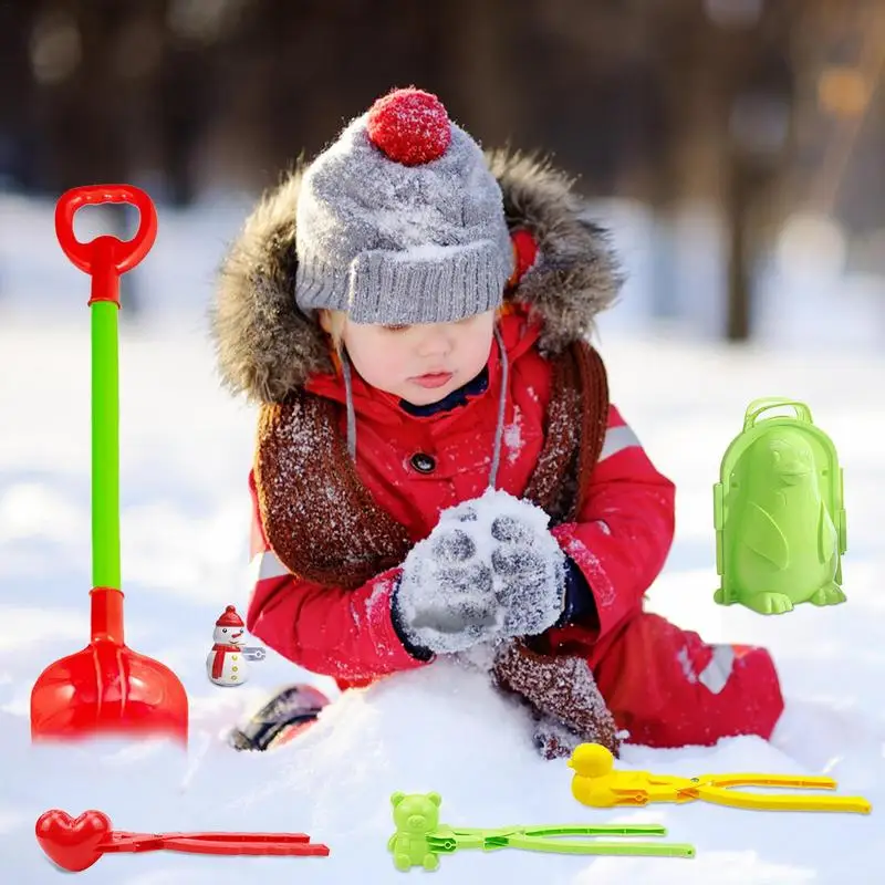 Make Tool 6pcs Snow Toy Set Mold Maker Multifunctional Sand Clay Mold Tools Fight Maker Tool Clip Outdoor Winter Snow Toys For