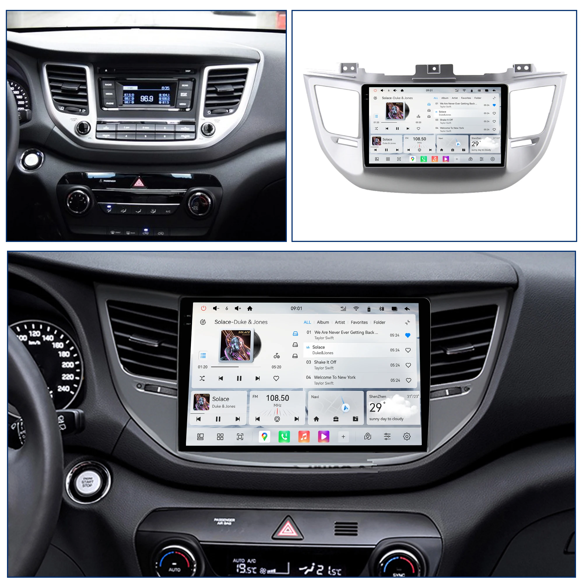 Redpower Android 850 Pro Max Multimedia Player with Crystal Sound, CarPlay Bluetooth Car Radio for HYUNDAI TUCSON 2015-2018