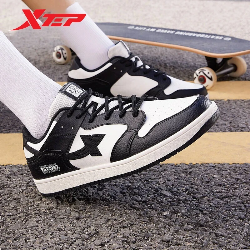 Xtep Women Skateboarding Shoes Female Spring Non-Slip Women's Walking Shoes White Black Durability Cozy Sneakers  881218319851