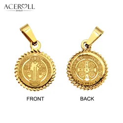 ACEROLL Stainless Steel Catholic Pendant Charms of Saint Benedict Medal for Children for Girl