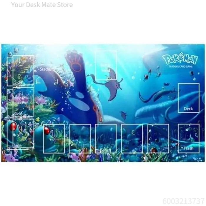 Anime Pokemon Battle Field Mousepad TCG CCG Playmat Deck Zone Layout Large Gaming Mouse Pad Office Desk Mat Accessories