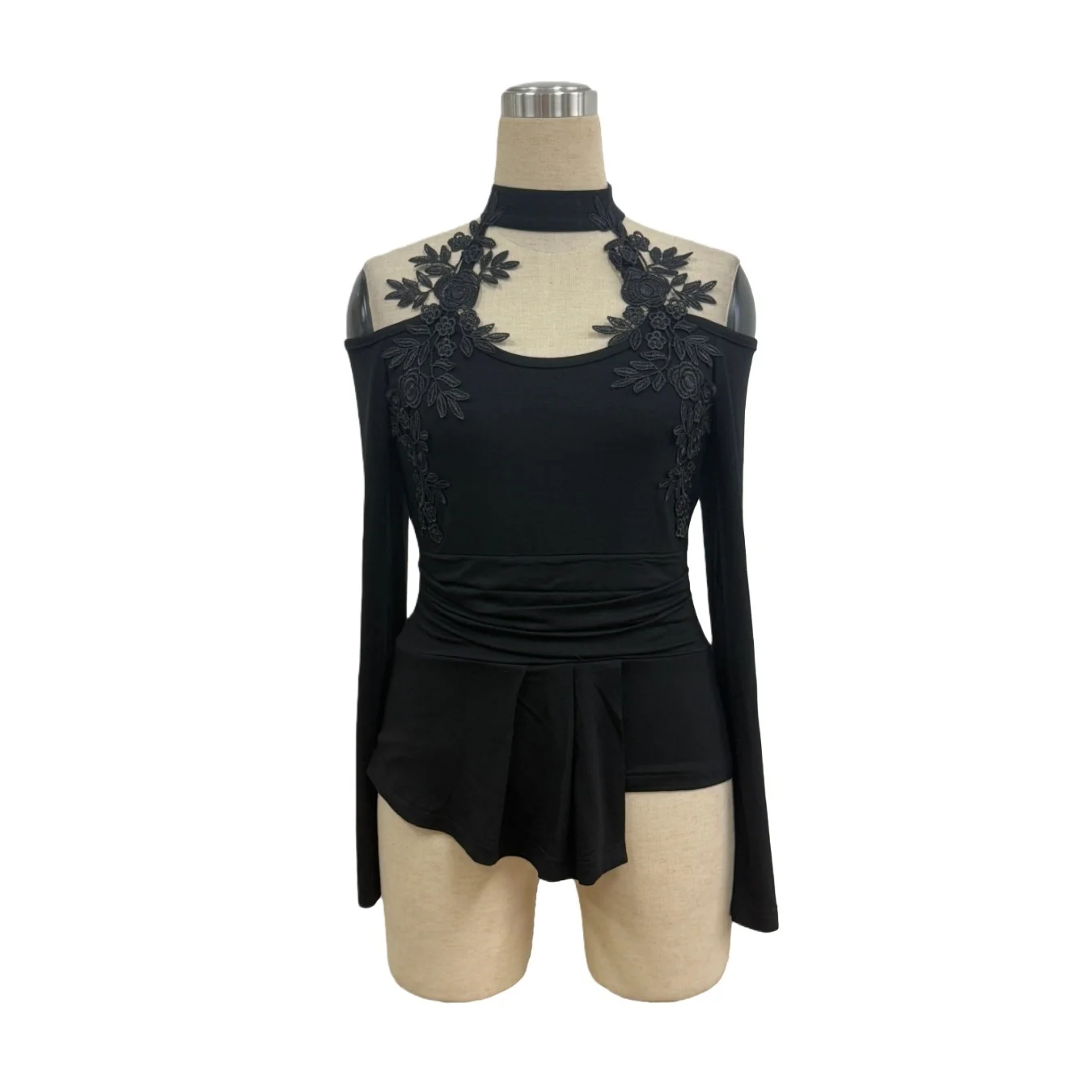 New Sexy Hollow Out Off Shoulder T Shirt -  Autumn Winter New Long Sleeves Slim Versatile Top Evening Party Wear