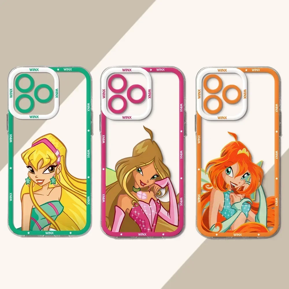 Girl W-Winx Clubs Phone Case For iPhone 15 14 13 12 Mini 11 Pro Max X XR XS 6 6S 7 8 SE20 Plus Soft Silicone Transparent Cover