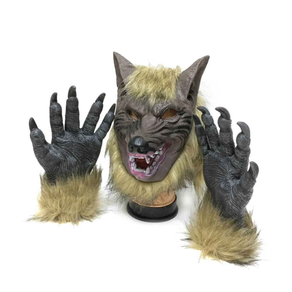 

Wolf Head For Adults Scary Lifelike Latex Halloween Costume Party Halloween Costume Carnival Mask Prop Elastic Visible