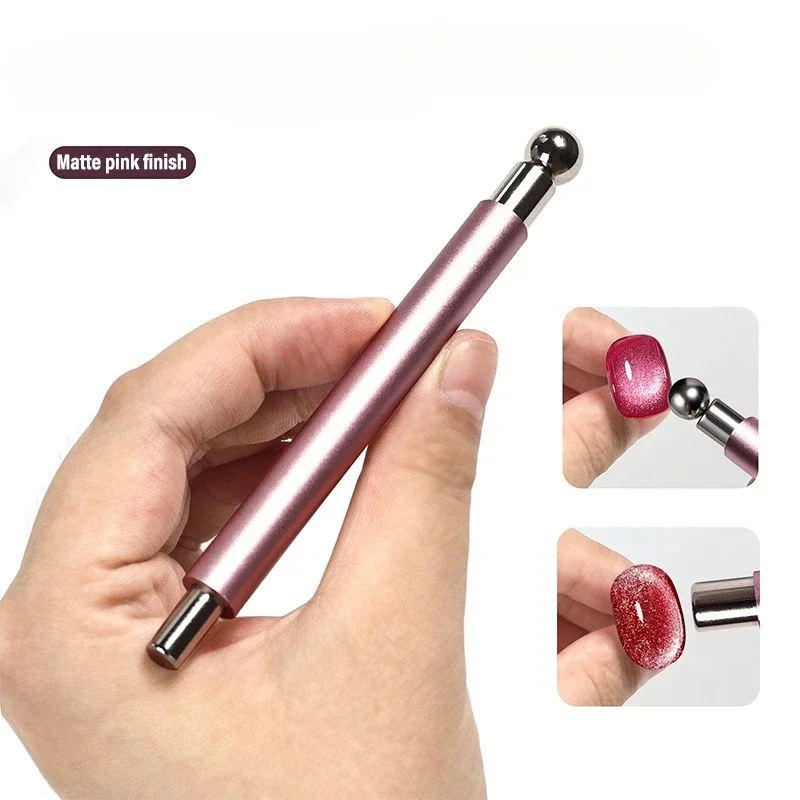 1/2 stücke 3D Cat Eye Magnet für Nägel Doppel-Kopf Stahl Ball Gel Nagellack Magnet Stick Multi-funktion Magnetische Maniküre Liefert