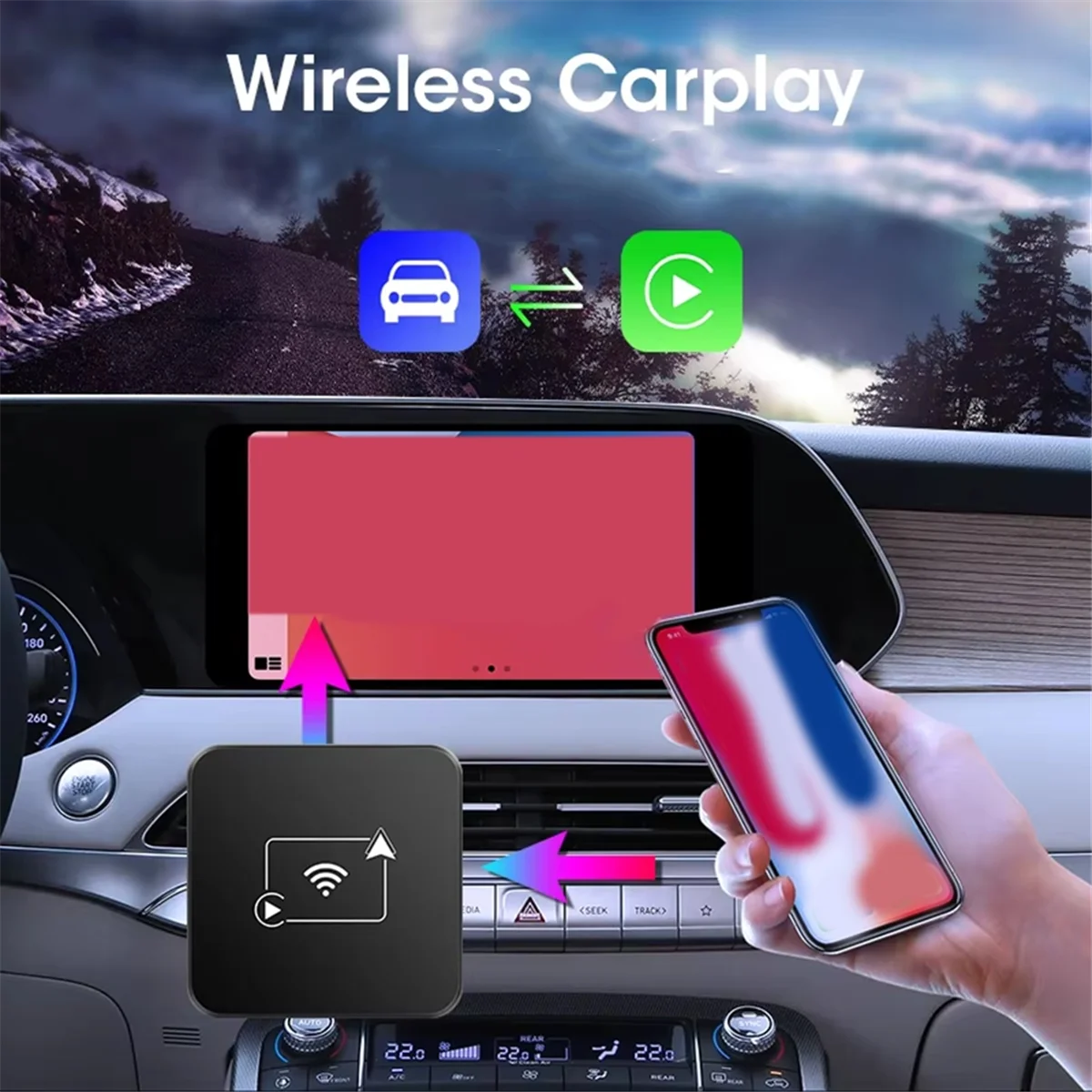 SZSC Wireless CarPlay Wireless Android Auto Box 2,4 G & 5,8 GHz WiFi Bluetooth Auto Connect Plug and Play für Auto