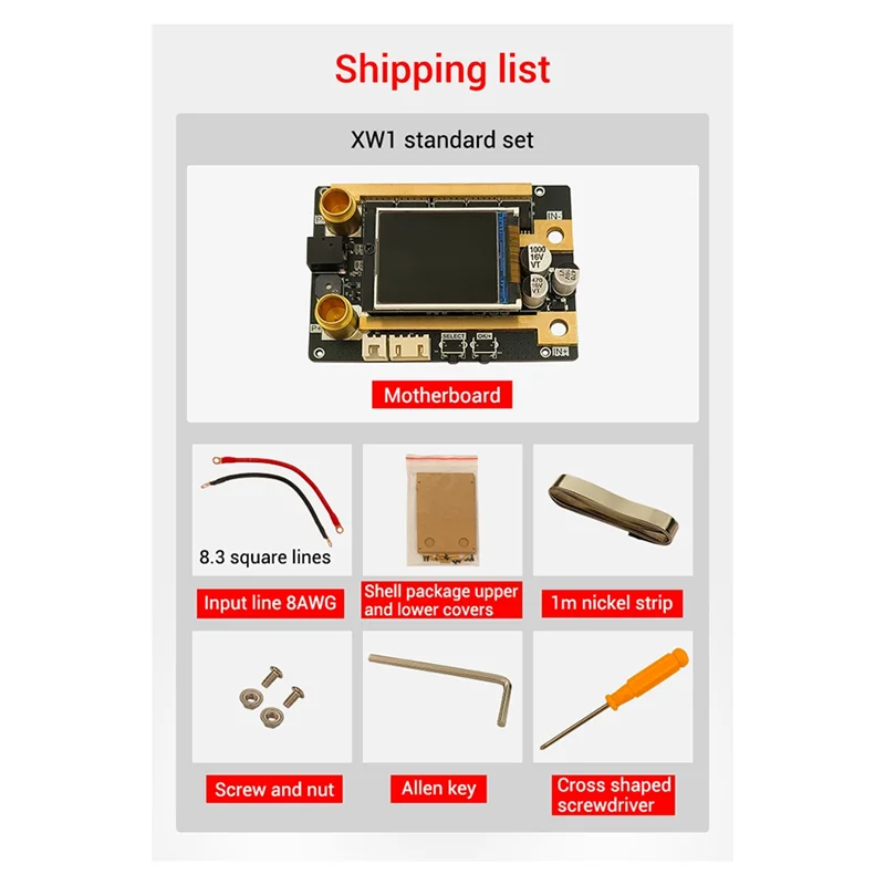 

T98C-XW1 Portable Spot Welding Machine DIY Accessories 18650 Lithium Battery Nickel Sheet Color Screen LCD Double Pulse 12V