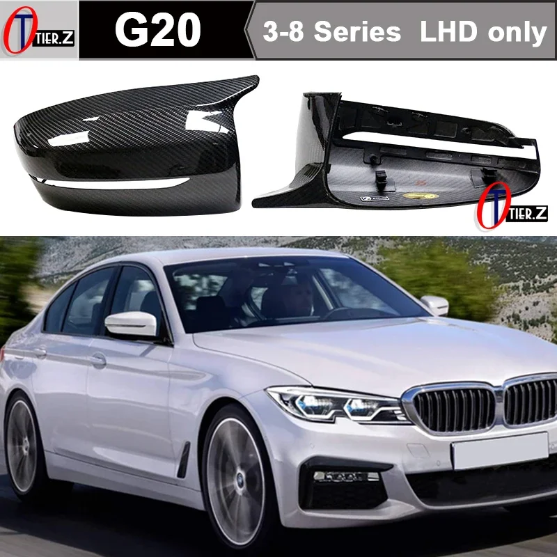 

2 PCS Side Wing Mirror Covers LHD Rearview Mirror Cover Cap Carbon for BMW 3 4 5 7 8 Series G20 G22 G23 G26 G30 G11 G14 G15 G16