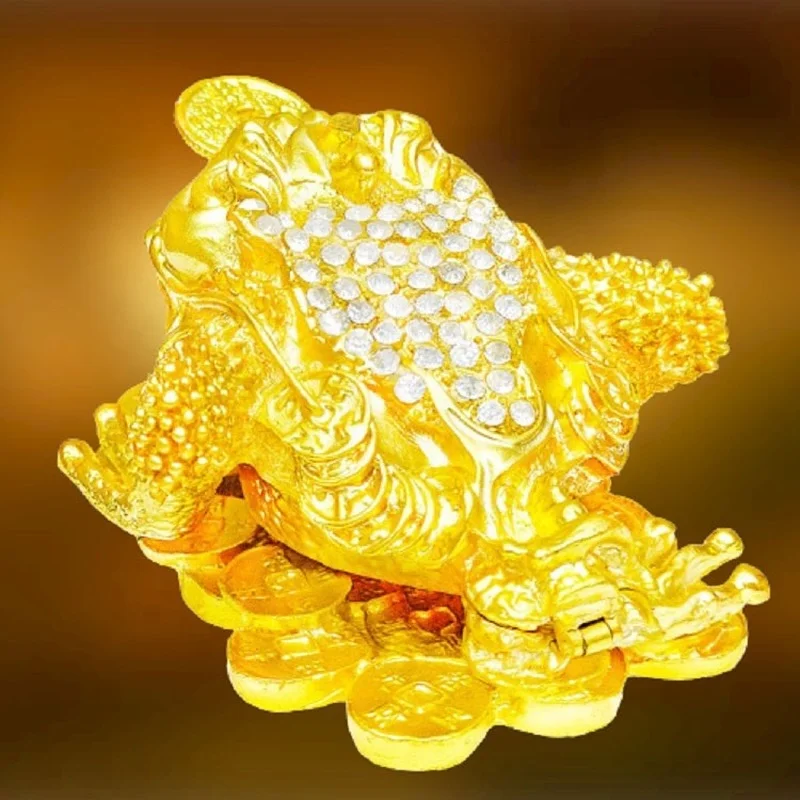 FengShui Toad Money Lucky Consecration and Lucky Money Toad Money Frog Golden Toad Ornaments Home Office Decoration Lucky Gifts