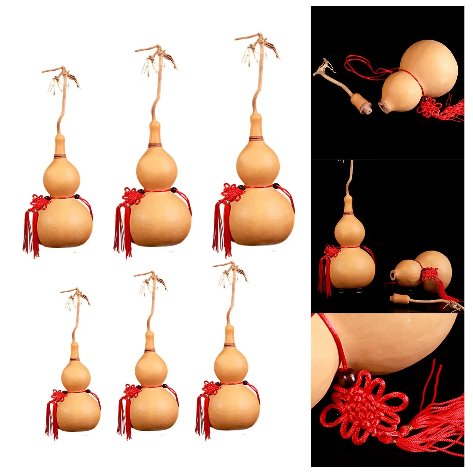 

Hulu Gourd Pendant Feng Shui Craft Calabash Table Decor Kettle Hulou Portable Dried Gourd Flasks for Home Gift Desk Decoration