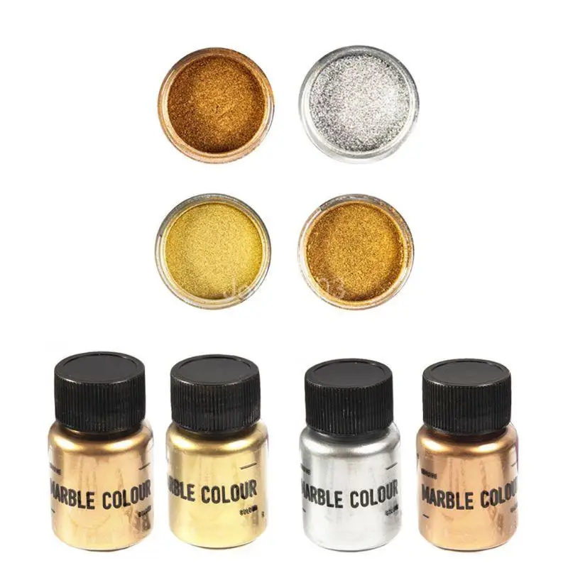 Q6PE Premium Mica Powder Pigment 4 Colors 20g Each Pigment Powder Metallic Marble Epoxy Resin Color Pigment Polish