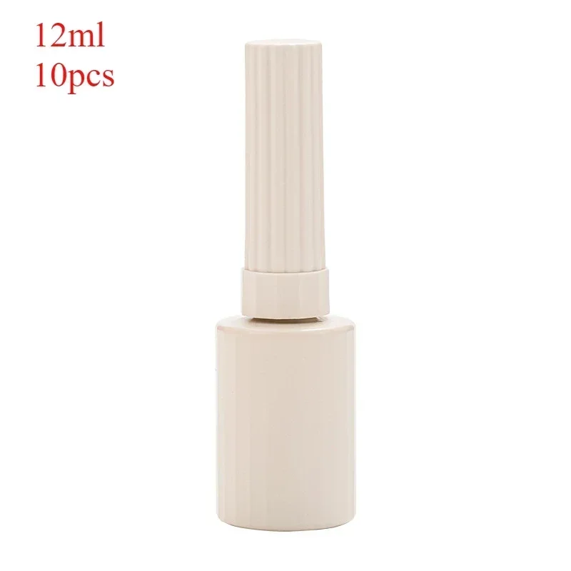 10 pz 12 ml Bottiglia Vuota per Lucidatura delle Unghie Gel per Unghie Bottiglia Vuota con Pennello di Vetro Bottiglia Vuota per Miscelazione Contenitore per Ritocco