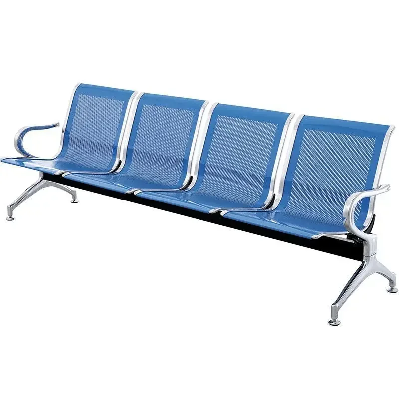 Chaise d\'attente pour quatre personnes, longue rangée en acier inoxydable, pour transfusion hospitalière, pour le public et l\'aéroport