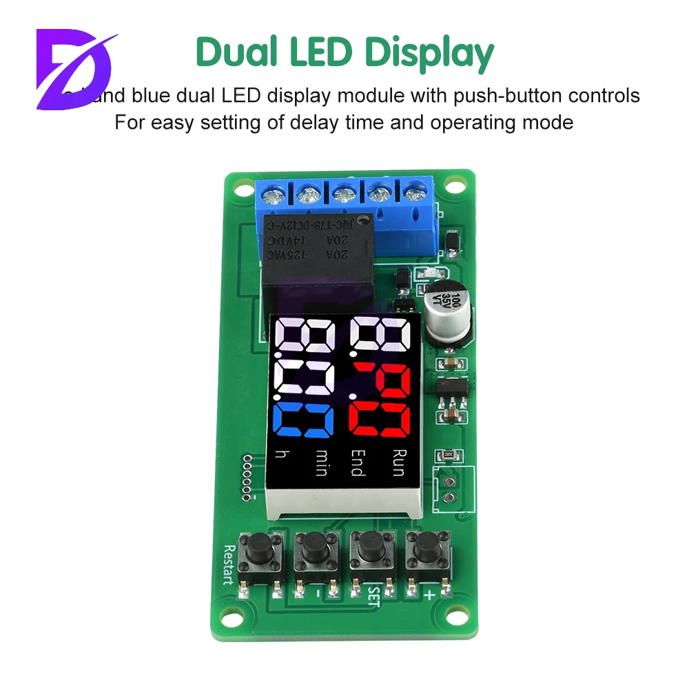 T2101 DC 12V Verzögerungsrelaismodul Dual-Mode Single-Channel Direct Output Programmierbarer Timer-Controller