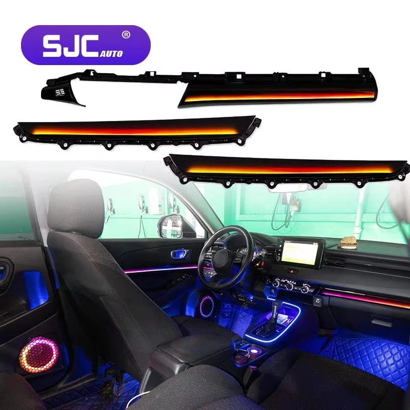 SJC  Car 64 Color LED Atmosphere Light Kit for Honda HR-V 2023-2025 HRV Automotive Interior RHD Environment Lighting