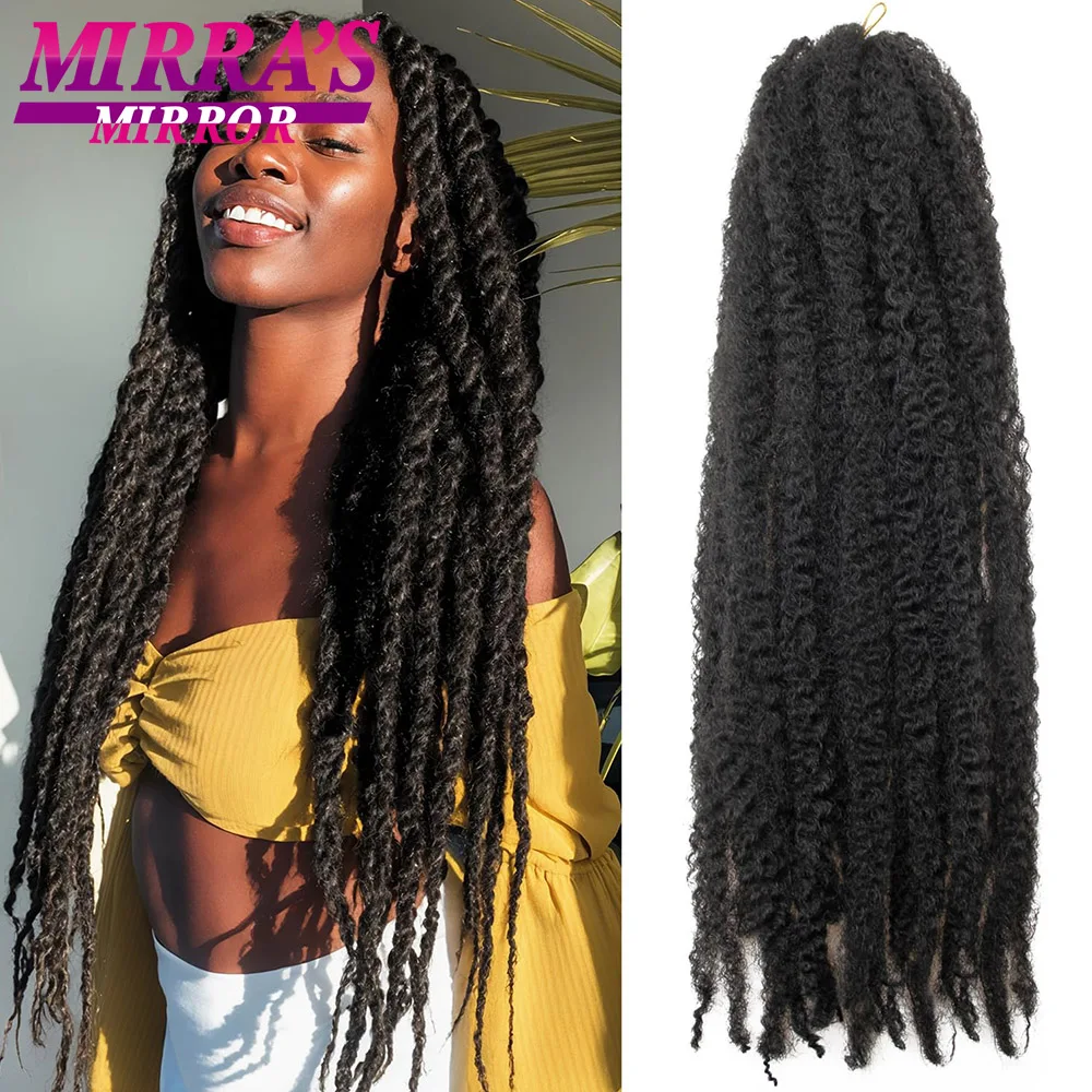 Marley Twist Trenzado de cabello 18/24 pulgadas Marley Twist Hair Afro Kinky Curly Faux Locs Crochet Hair Extensión de cabello sintético Marley