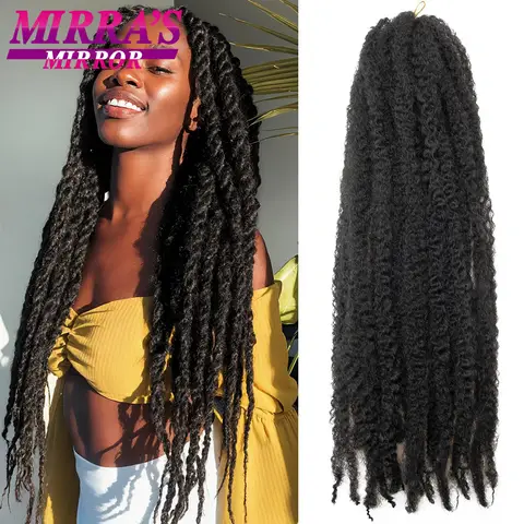 Marley Twist Braiding Hair 18/24 Inch Marley Twist Hair Afro Kinky Curly Faux Locs Crochet Hair Synthetic Marley Hair Extension
