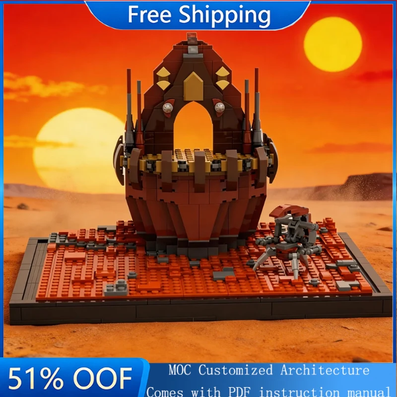

754 PCS MOC Customize War Series Scene Rocky Spires Arena Building Block Model Children Educational Surprise Toy Birthday Gifts