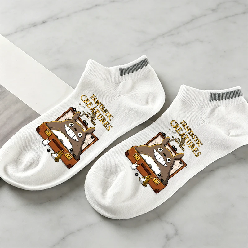 Totoro Woman Boat Sock Breathable Soft Cotton Socks Setfor Female Anime Cartoon Socks Spring Autumn Kawaii Sokken Birthday Gift