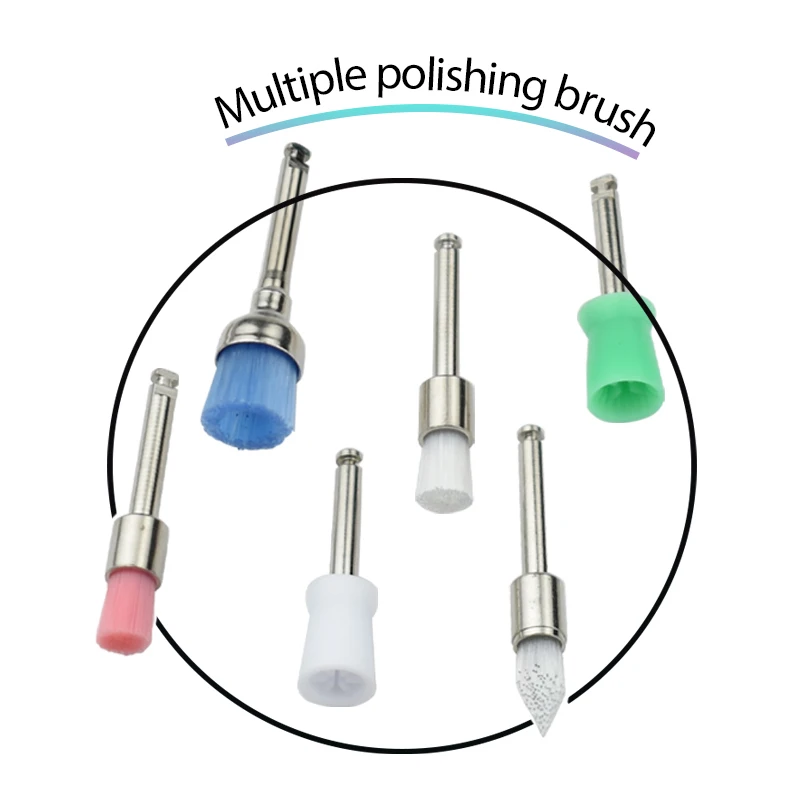 Juego de tazas de pulido Dental desechables, cepillo de pulido de baja velocidad, cabeza plana afilada con forma de tazón, Contra ángulo, 90 piezas