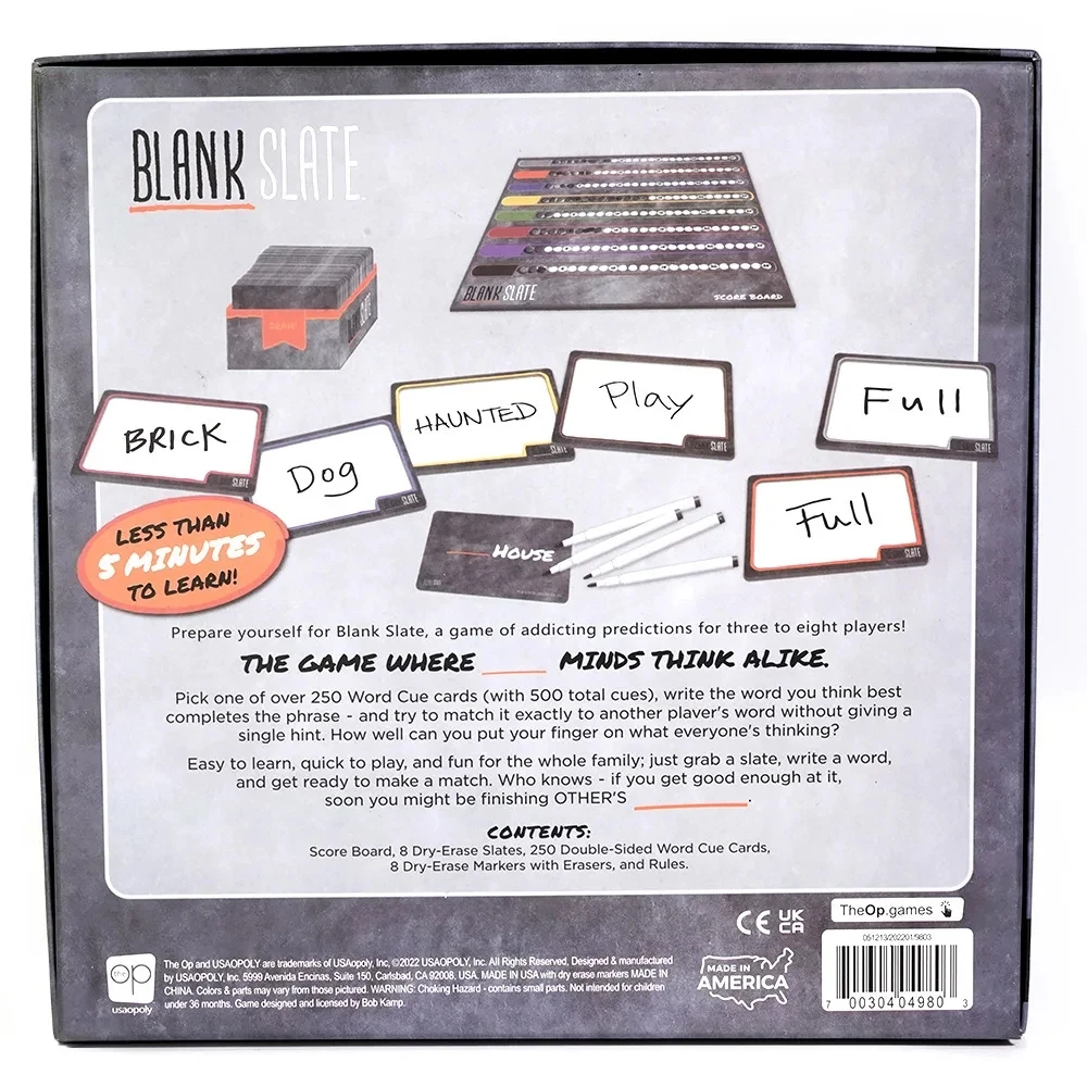 Blank Slate Fun Party Game  8+ 3-8 Players 30 Minutes Playing Time - The Game Where Great Minds Think Alike