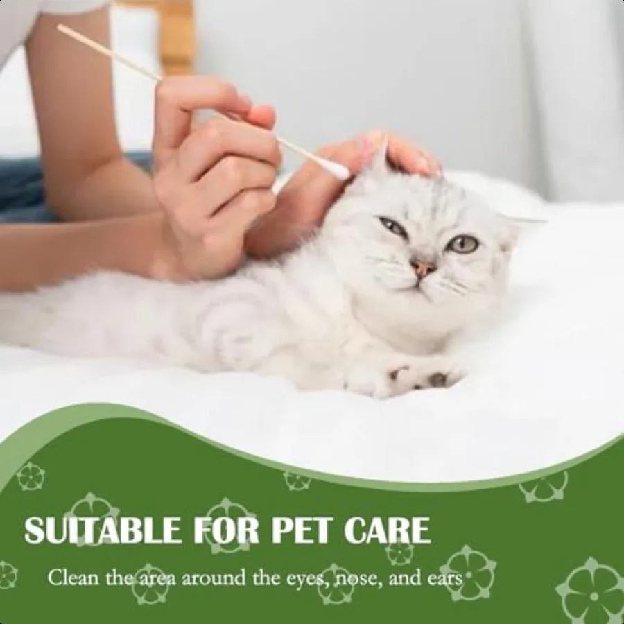 6 inch Long Cotton Swabs in Storage Box 500PCSBamboo Sticks Highly Absorbent Tipped Applicators for Makeup Gun Cleaning Pet Car