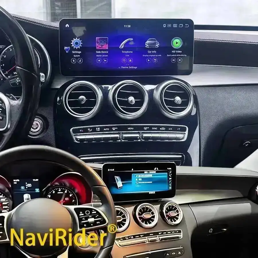 12.8inch For Mercedes Benz C Class GLC Carplay Radio Digital Dashboard Cluster Clock Virtual Cockpit Kit Multimedia Player