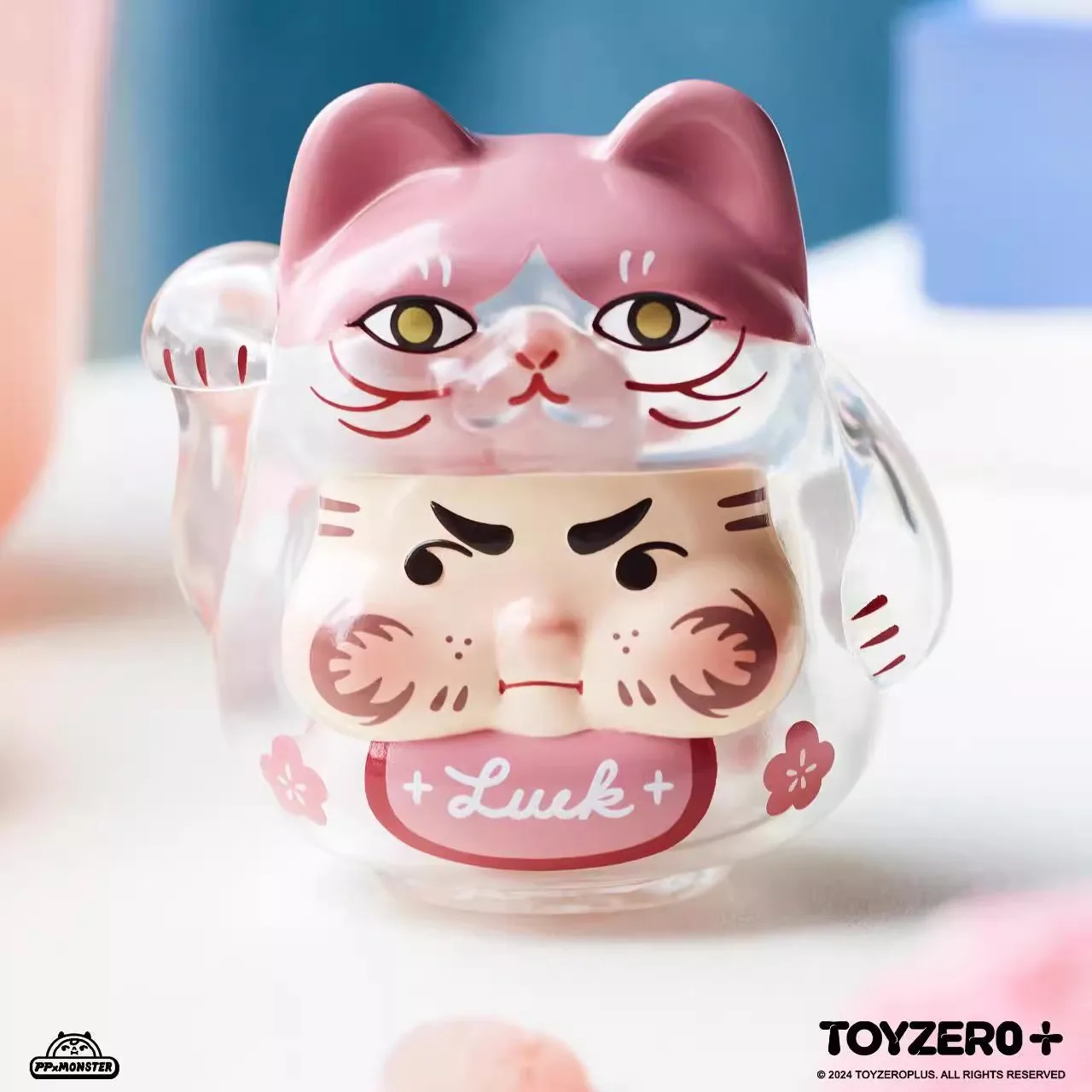 PP X MONSTER Kitten Lucky Daruma Series Blind Box Cute Action Figure Doll Mystery Box Surprise Gift Collection Model Kids Toys