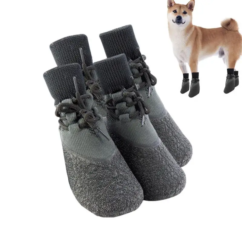 Dog Socks 2 Pairs Anti Slip Traction Dog Socks Universal Warm Dog Socks Cute Dog Indoor Wear Paw Protector Home Pet Accessories