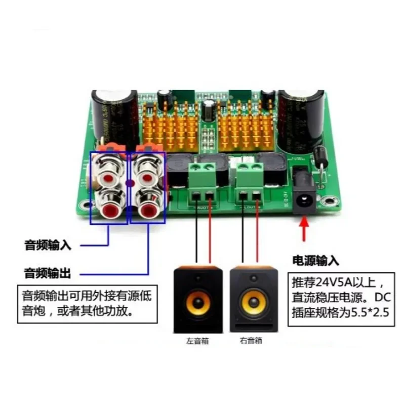 

Fancier grade100W*2Dual Channel StereoDClass Number Power Amplification Module TPA3116D2Amplifier Board