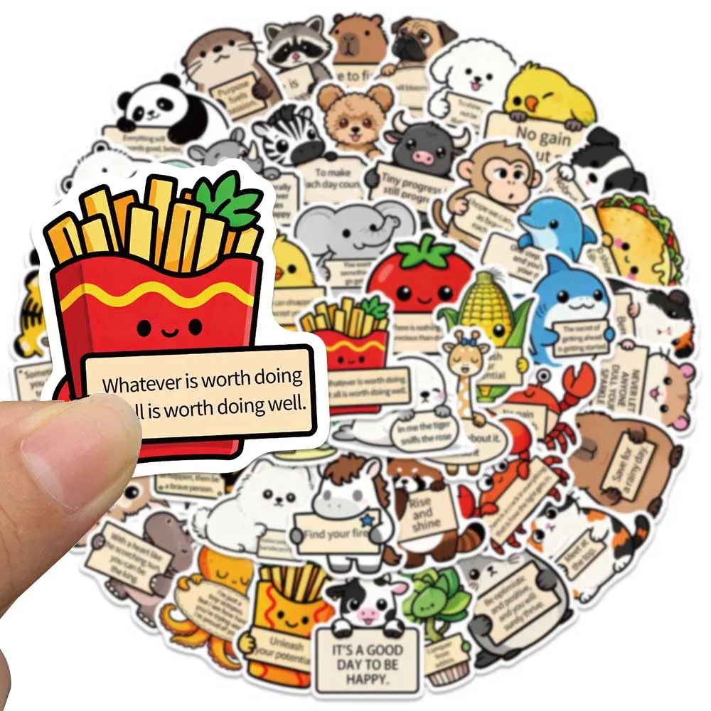 50 قطعة دعم عاطفي مضحك الحيوانات ملصق الكرتون الباندا القرد ملصق مائي DIY بها بنفسك مجلة مذكرات محمول الأمتعة ملصق للهدايا في سن المراهقة #4