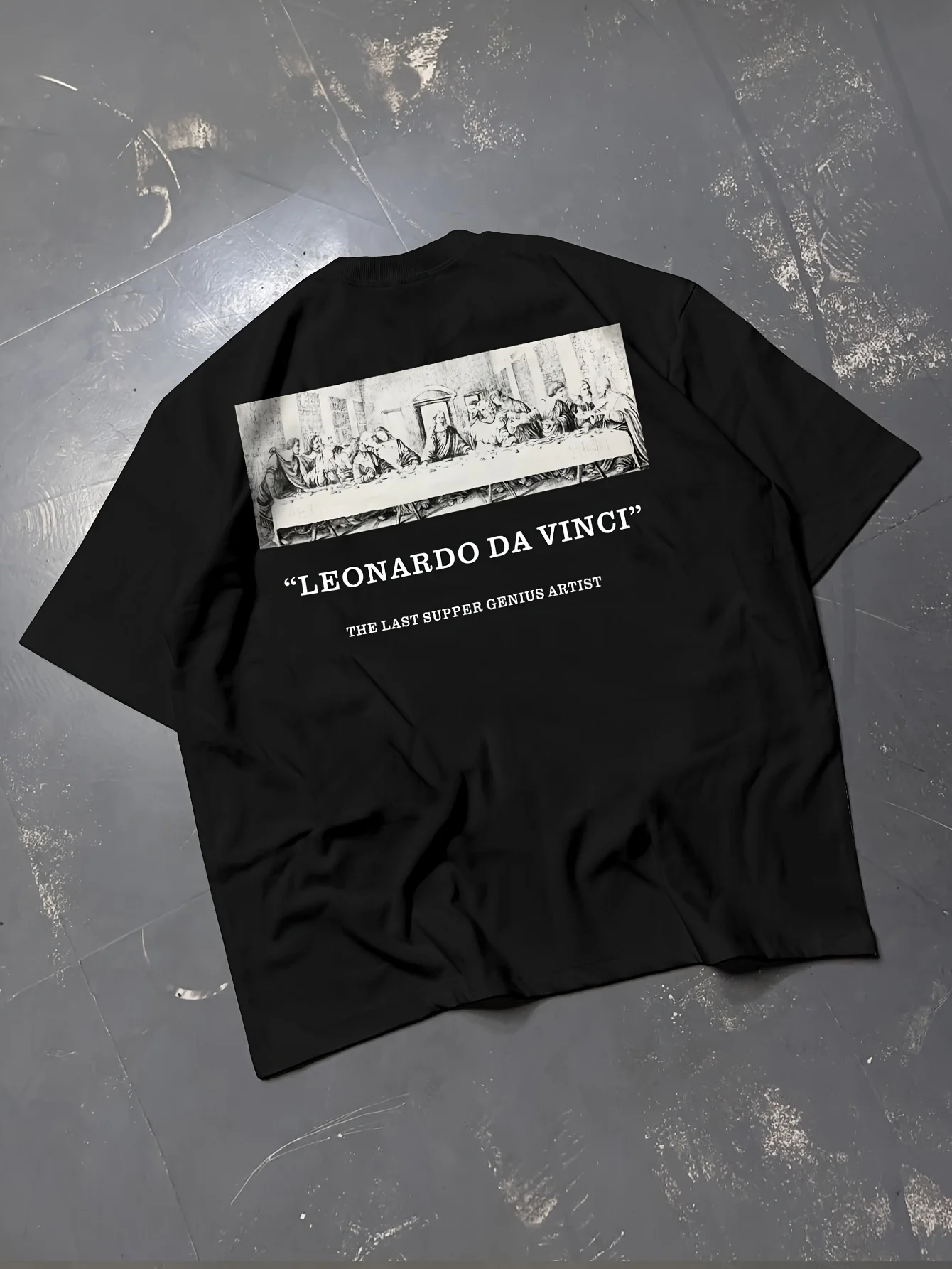 The Last Supper Art Print Back Graphic Tee for Men Made of 100% Cotton Perfect for Summer Streetwear Style and Casual Outfits